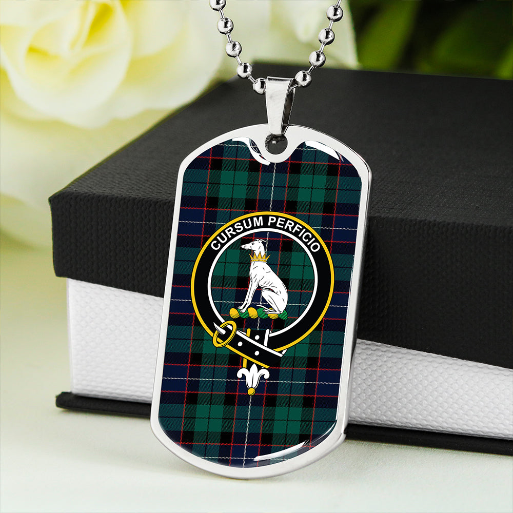 Hunter Modern Clan Badge Classic Tartan Dog Tag Necklace