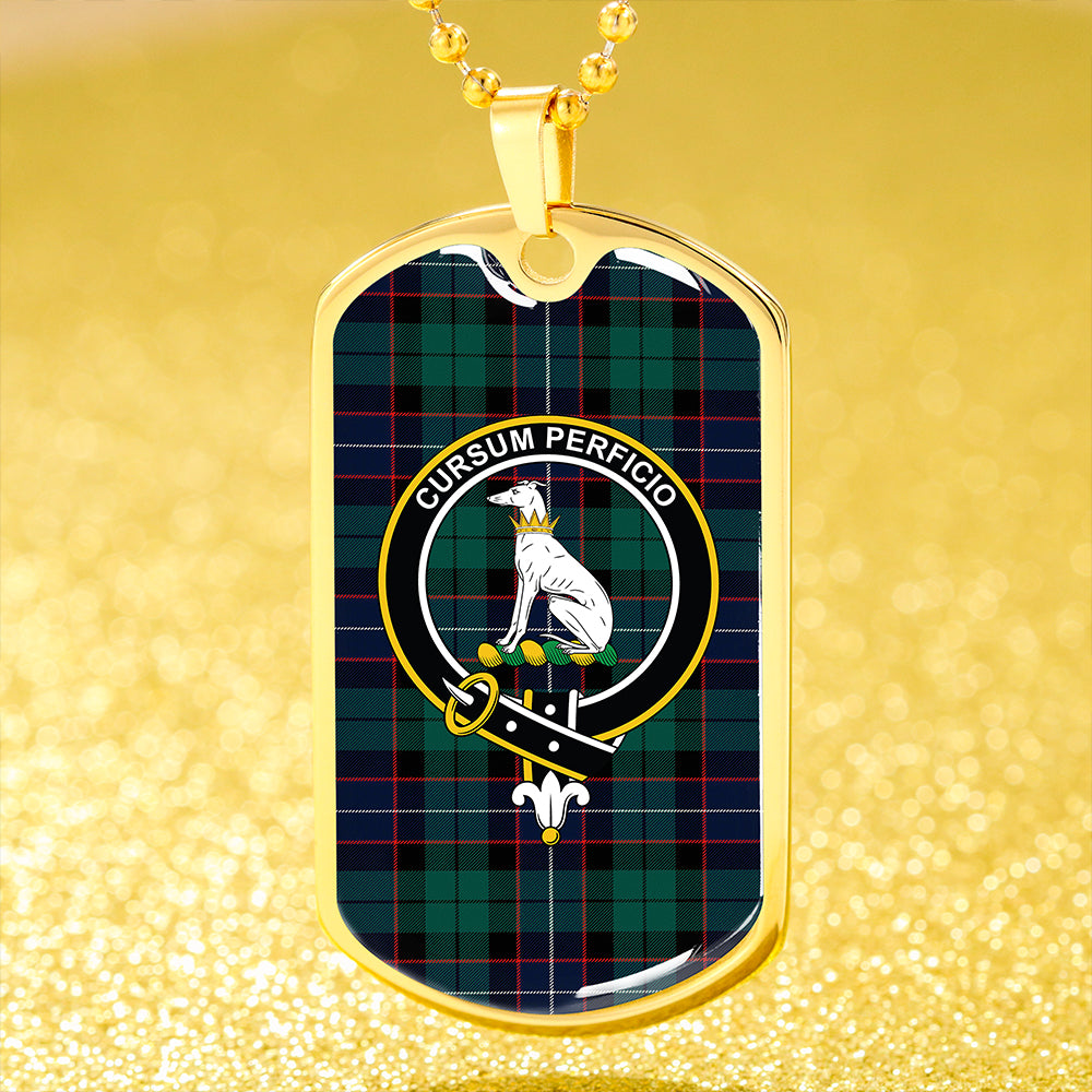 Hunter Modern Clan Badge Classic Tartan Dog Tag Necklace