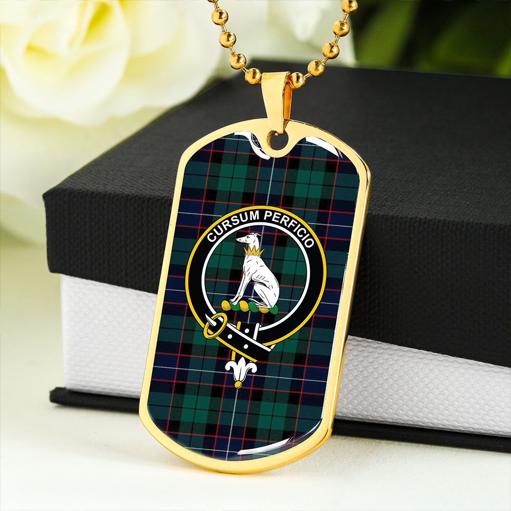 Hunter Modern Clan Badge Classic Tartan Dog Tag Necklace