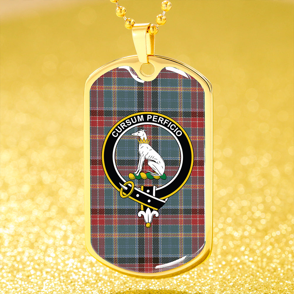 Hunter Old Weathered Clan Badge Classic Tartan Dog Tag Necklace