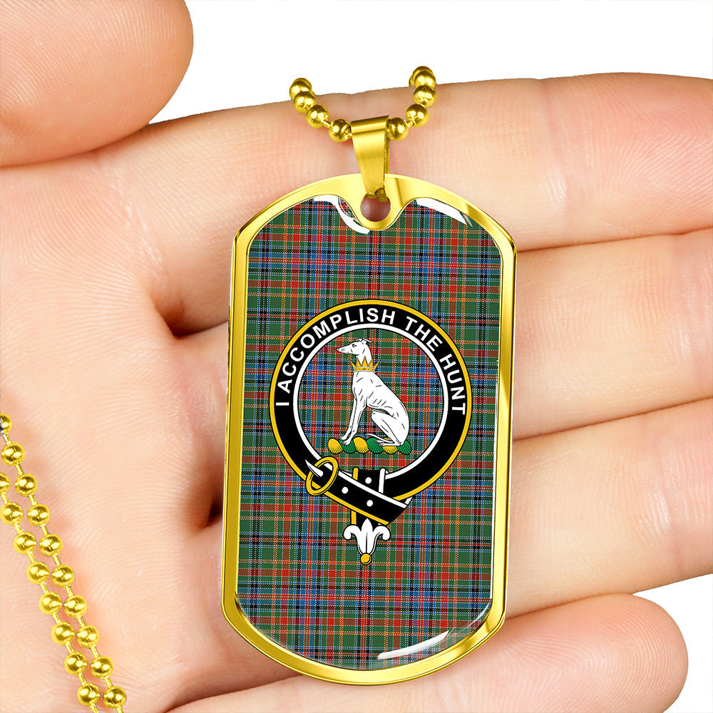 Hunter Old #2 (Michael Old #2) Ancient Clan Badge Classic Tartan Dog Tag Necklace