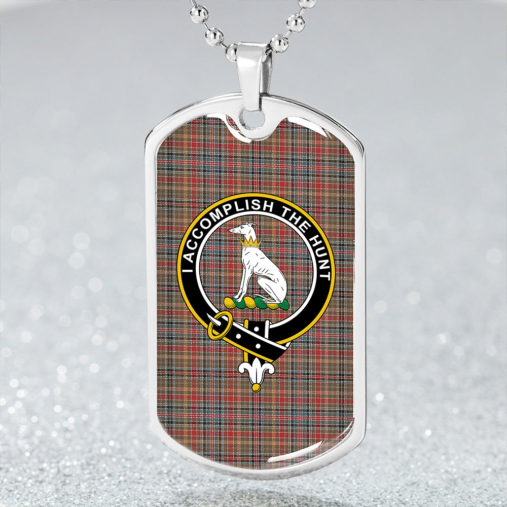 Hunter Old #2 (Michael Old #2) Weathered Clan Badge Classic Tartan Dog Tag Necklace