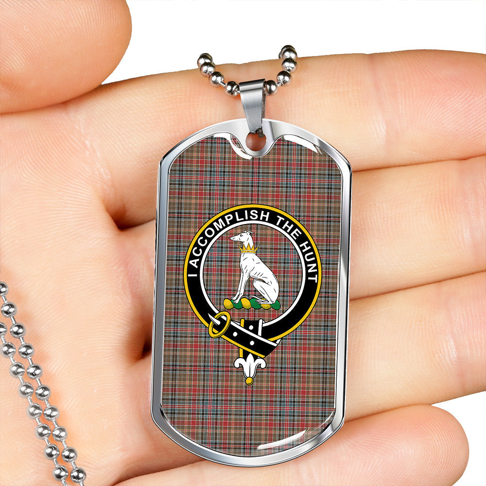 Hunter Old #2 (Michael Old #2) Weathered Clan Badge Classic Tartan Dog Tag Necklace