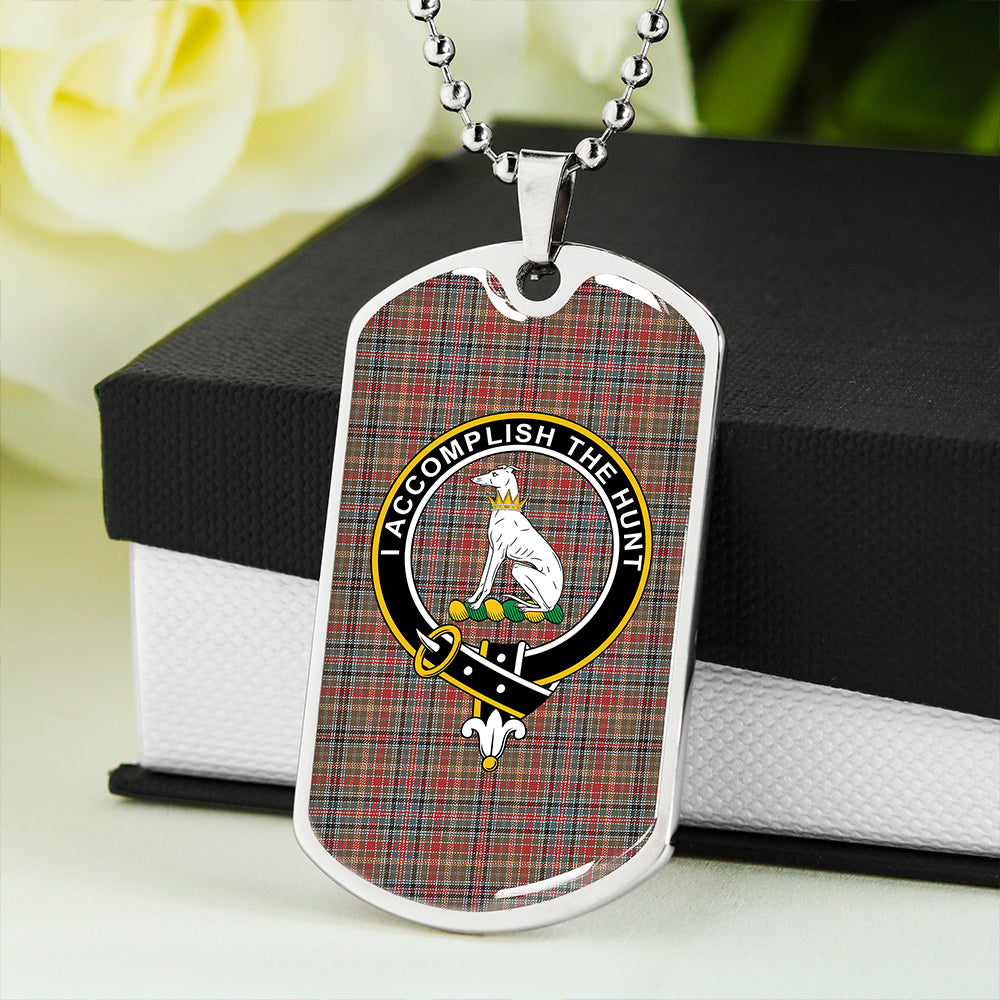 Hunter Old #2 (Michael Old #2) Weathered Clan Badge Classic Tartan Dog Tag Necklace