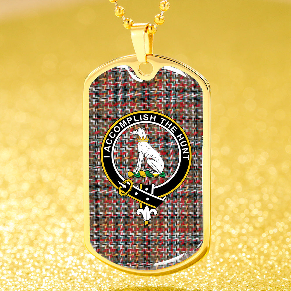 Hunter Old #2 (Michael Old #2) Weathered Clan Badge Classic Tartan Dog Tag Necklace