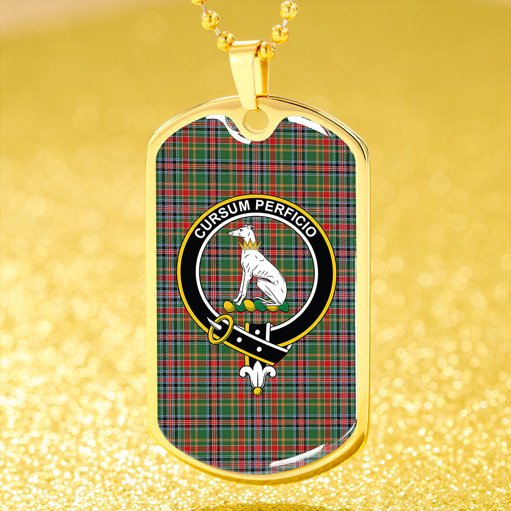 Hunter Old #3 Weathered Clan Badge Classic Tartan Dog Tag Necklace