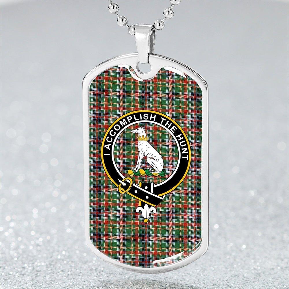 Hunter Old #3 (Michael Old #3) Ancient Clan Badge Classic Tartan Dog Tag Necklace