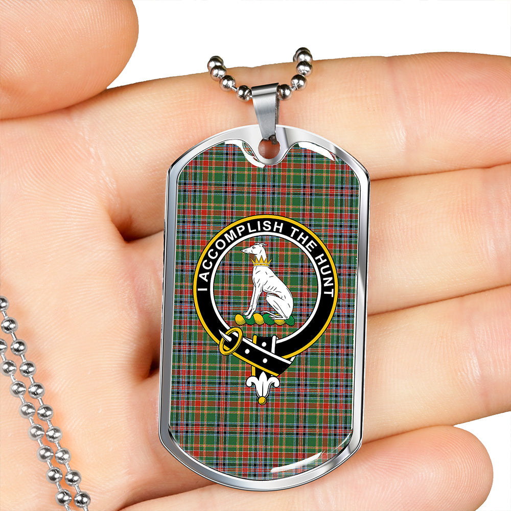 Hunter Old #3 (Michael Old #3) Ancient Clan Badge Classic Tartan Dog Tag Necklace
