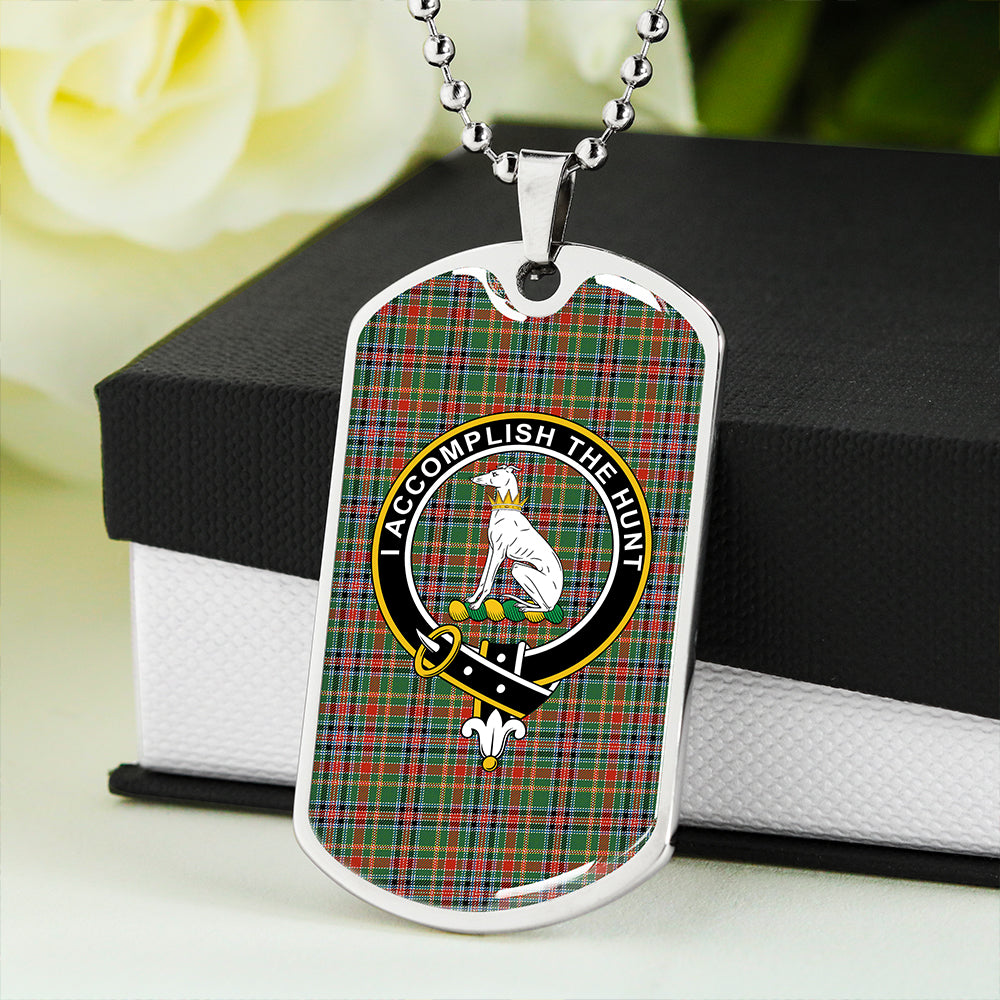Hunter Old #3 (Michael Old #3) Ancient Clan Badge Classic Tartan Dog Tag Necklace