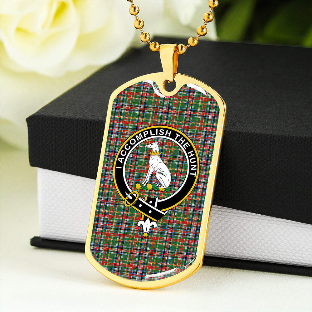 Hunter Old #3 (Michael Old #3) Ancient Clan Badge Classic Tartan Dog Tag Necklace