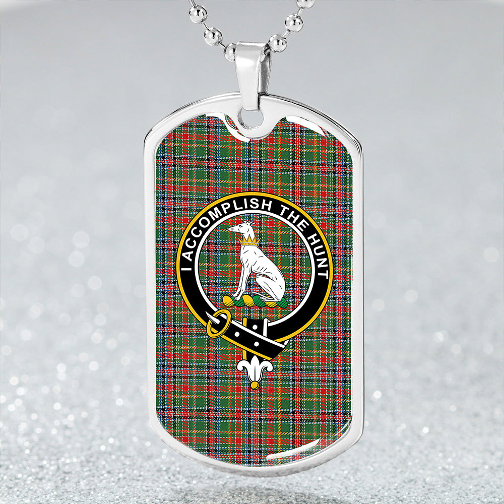 Hunter Old #3 (Michael Old #3) Modern Clan Badge Classic Tartan Dog Tag Necklace