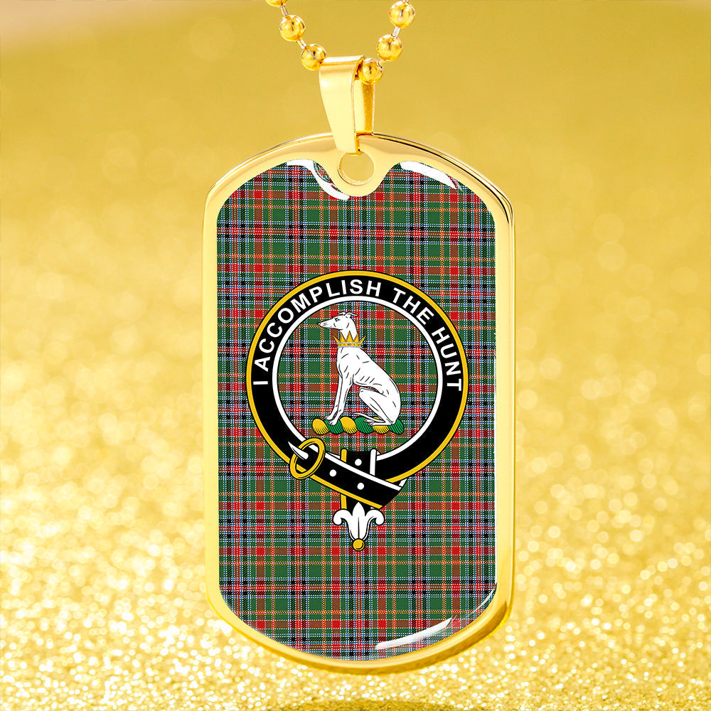 Hunter Old #3 (Michael Old #3) Modern Clan Badge Classic Tartan Dog Tag Necklace