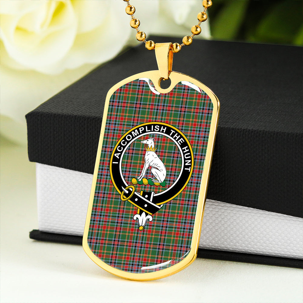Hunter Old #3 (Michael Old #3) Modern Clan Badge Classic Tartan Dog Tag Necklace