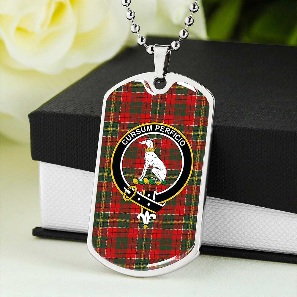 Hunter USA Modern Clan Badge Classic Tartan Dog Tag Necklace