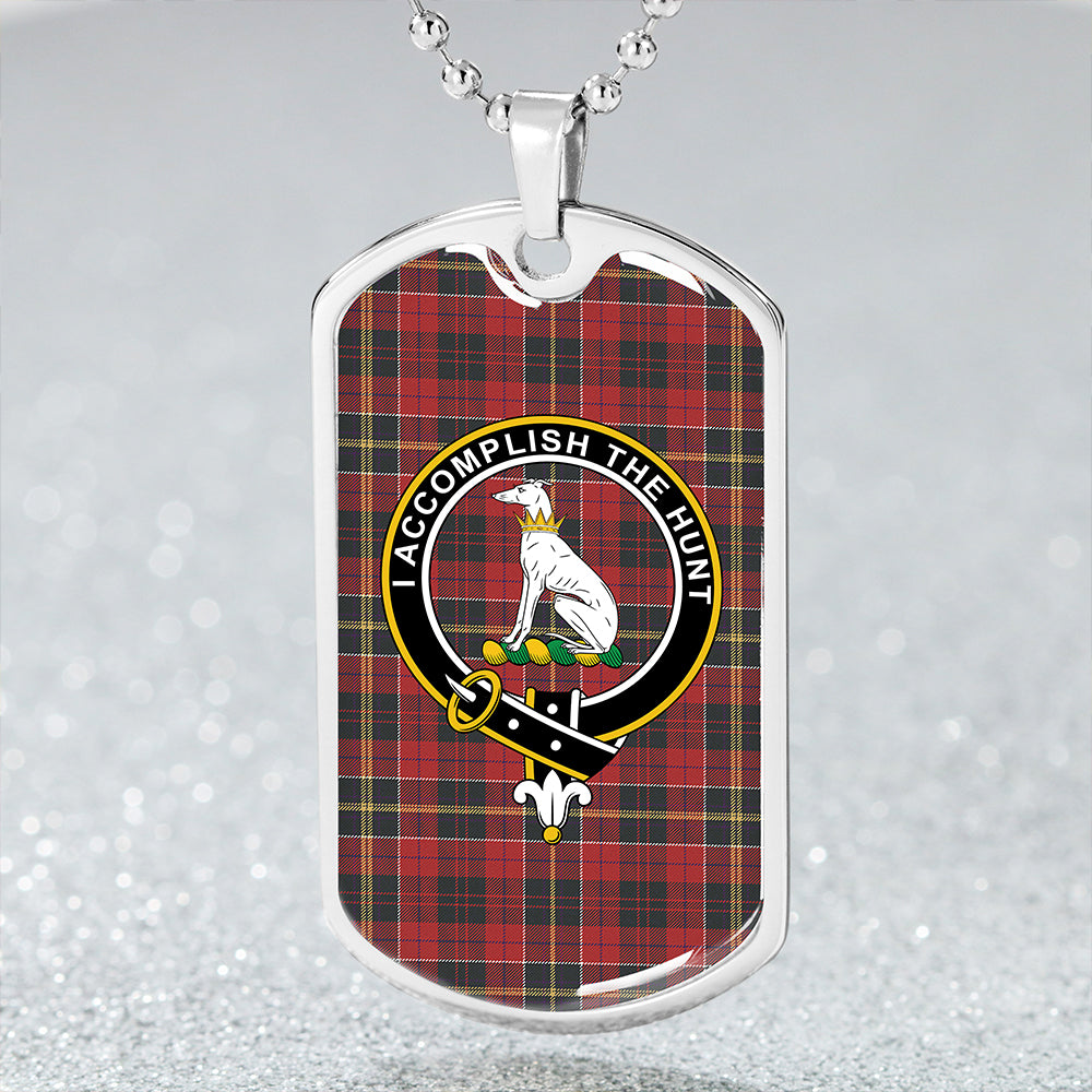 Hunter USA (Michael USA) Weathered Clan Badge Classic Tartan Dog Tag Necklace
