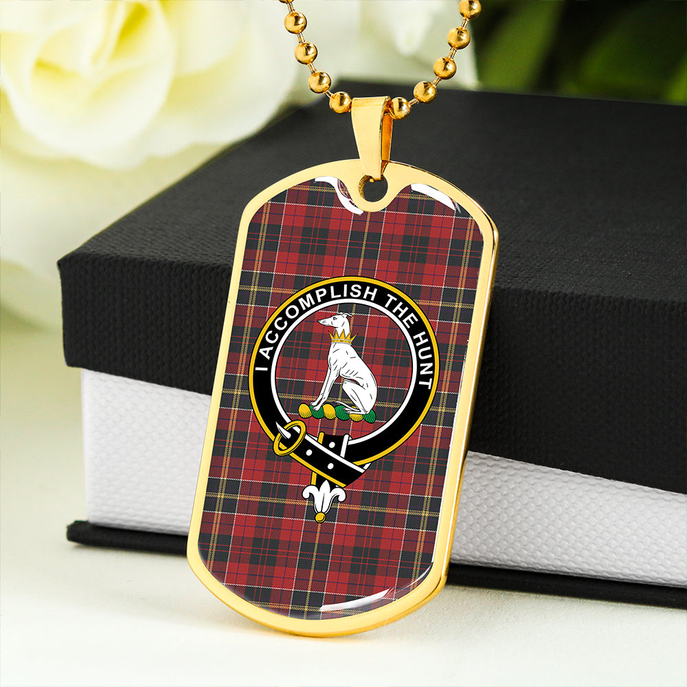 Hunter USA (Michael USA) Weathered Clan Badge Classic Tartan Dog Tag Necklace