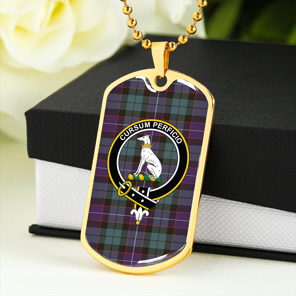 Hunter Weathered Clan Badge Classic Tartan Dog Tag Necklace