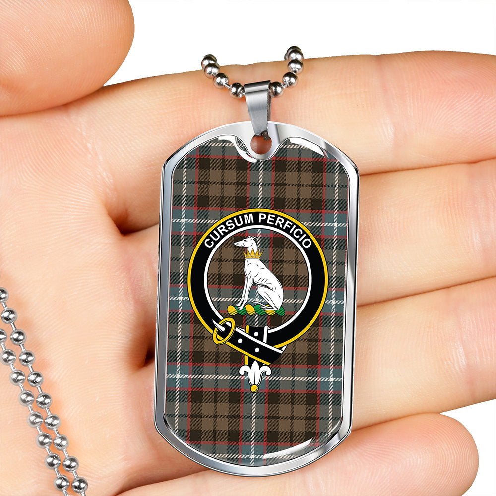 Hunter #2 Weathered Clan Badge Classic Tartan Dog Tag Necklace