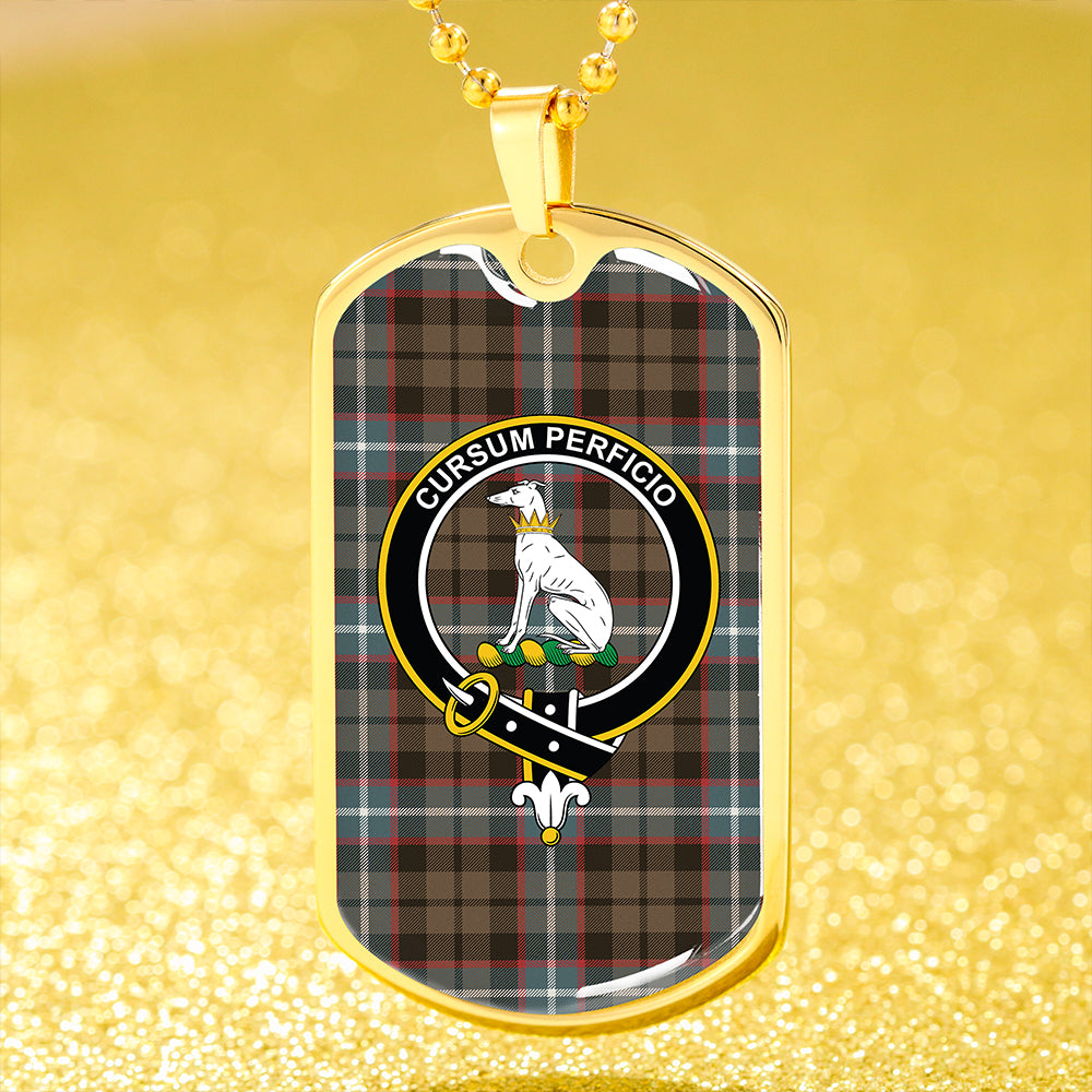 Hunter #2 Weathered Clan Badge Classic Tartan Dog Tag Necklace
