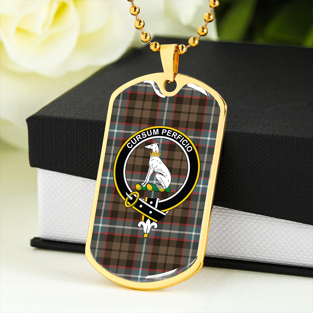 Hunter #2 Weathered Clan Badge Classic Tartan Dog Tag Necklace