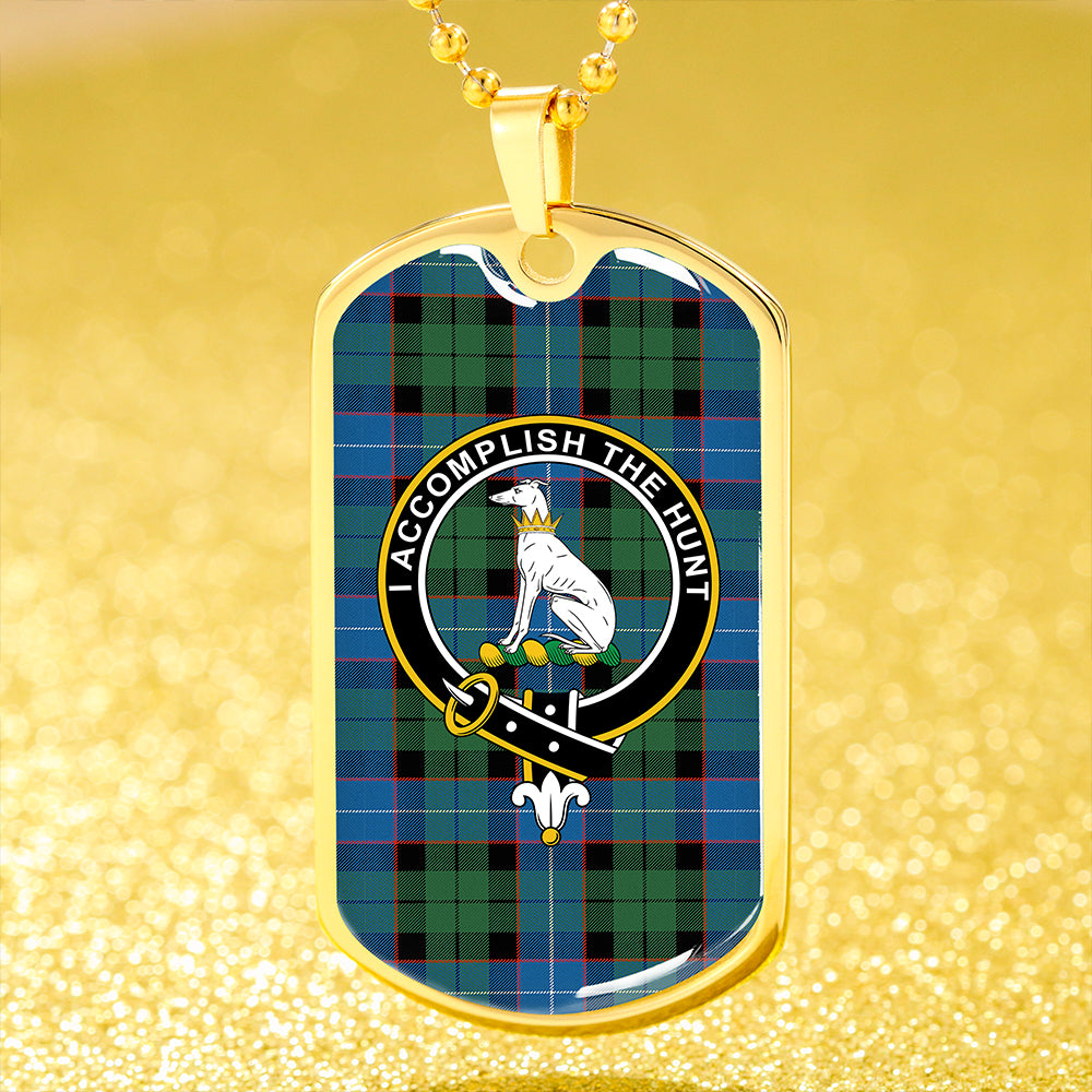 Hunter (Michael) Ancient Clan Badge Classic Tartan Dog Tag Necklace