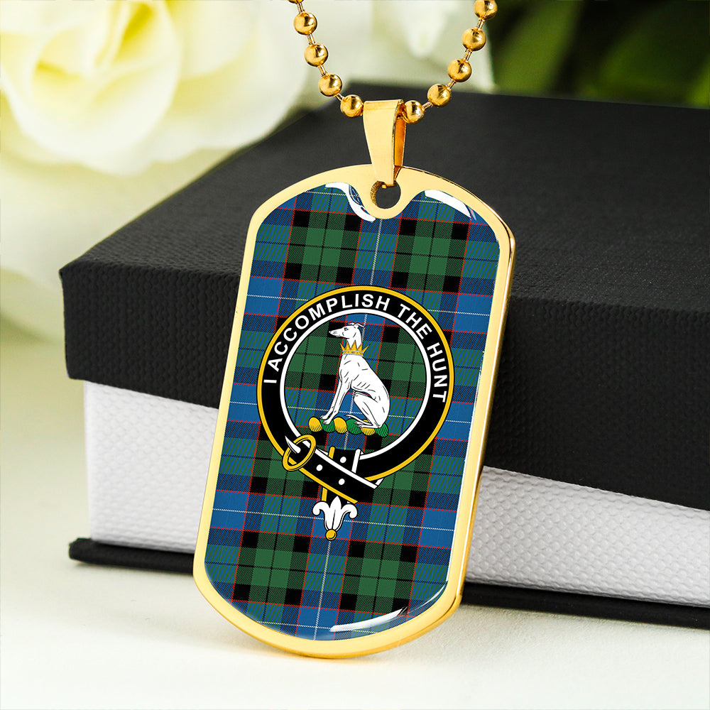 Hunter (Michael) Ancient Clan Badge Classic Tartan Dog Tag Necklace