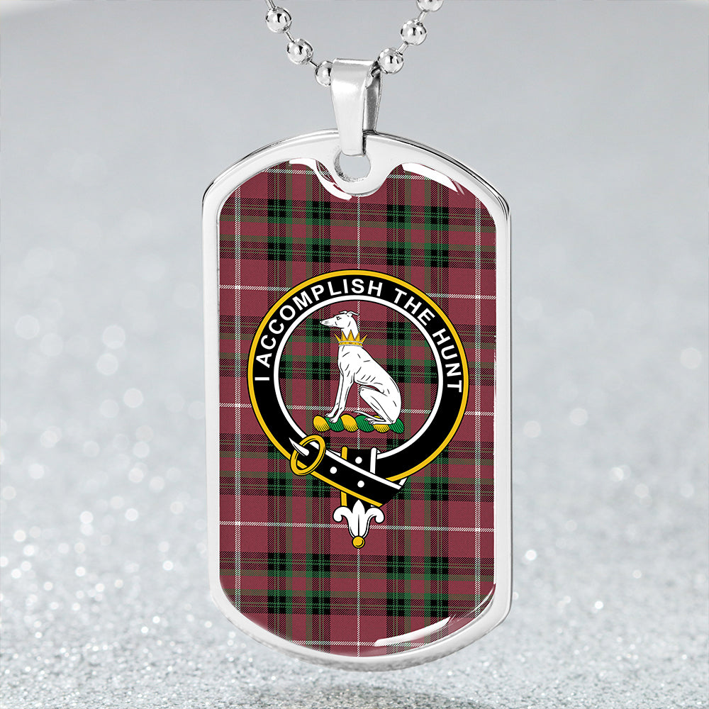 Hunter of Bute (Michael Maroon) Ancient Clan Badge Classic Tartan Dog Tag Necklace