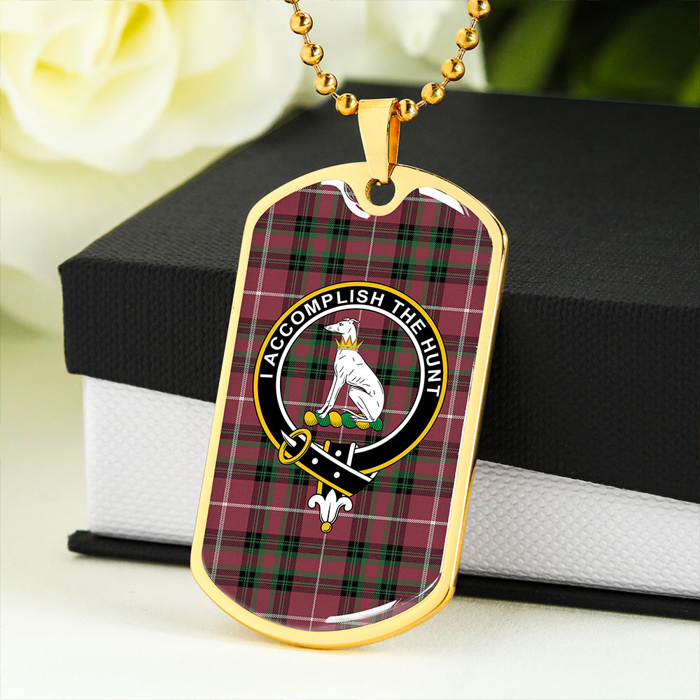Hunter of Bute (Michael Maroon) Ancient Clan Badge Classic Tartan Dog Tag Necklace