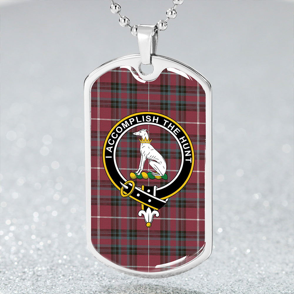 Hunter of Bute (Michael Maroon) Weathered Clan Badge Classic Tartan Dog Tag Necklace