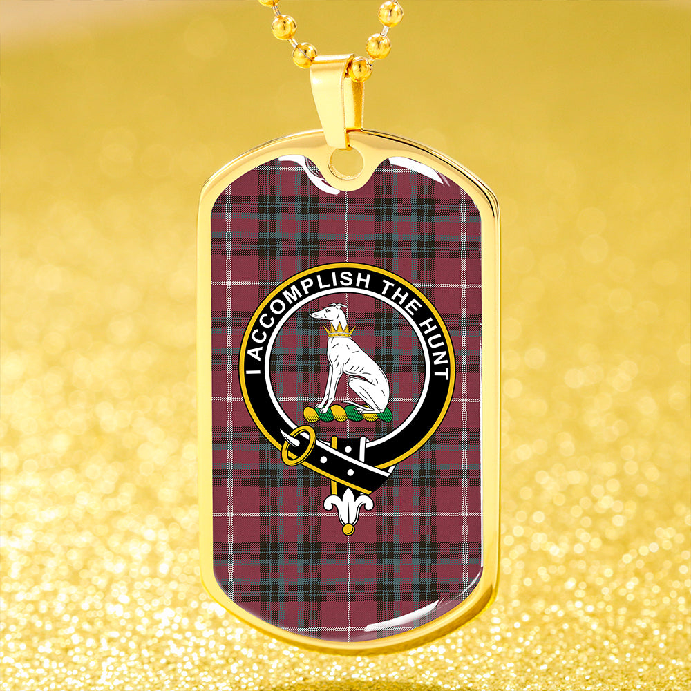Hunter of Bute (Michael Maroon) Weathered Clan Badge Classic Tartan Dog Tag Necklace