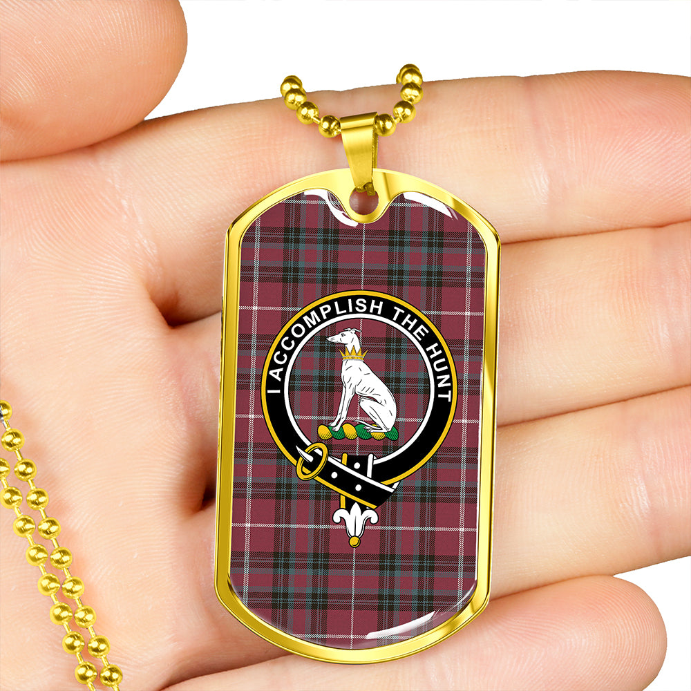 Hunter of Bute (Michael Maroon) Weathered Clan Badge Classic Tartan Dog Tag Necklace