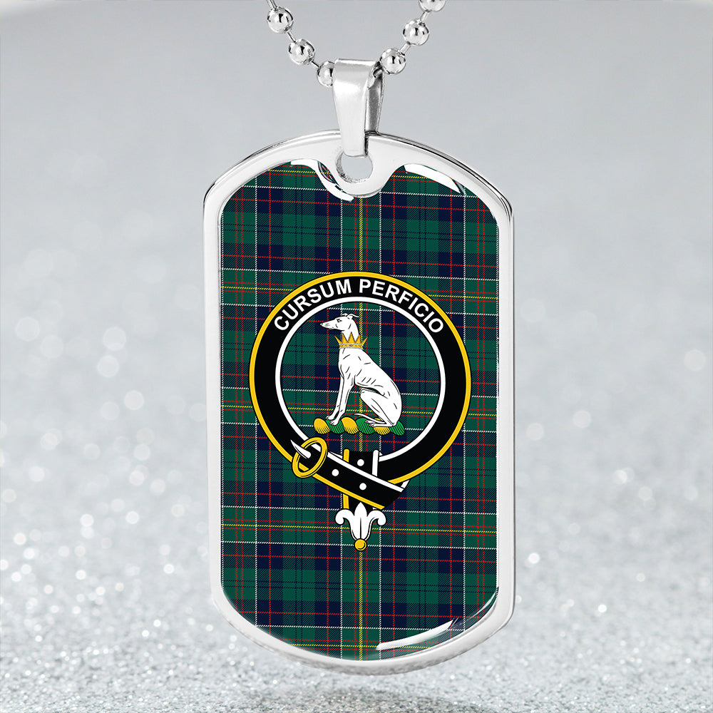 Hunter of Hunterston (Galbraith of Hunterston) Modern Clan Badge Classic Tartan Dog Tag Necklace