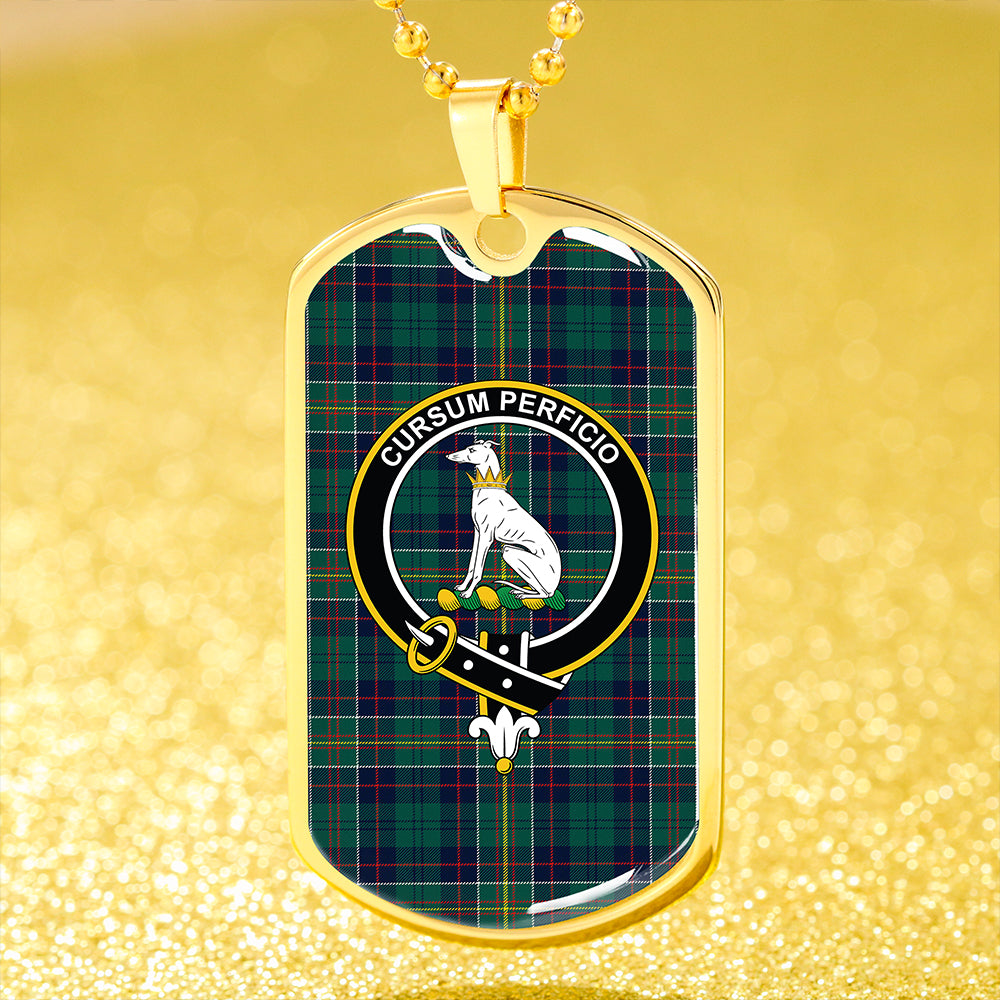Hunter of Hunterston (Galbraith of Hunterston) Modern Clan Badge Classic Tartan Dog Tag Necklace