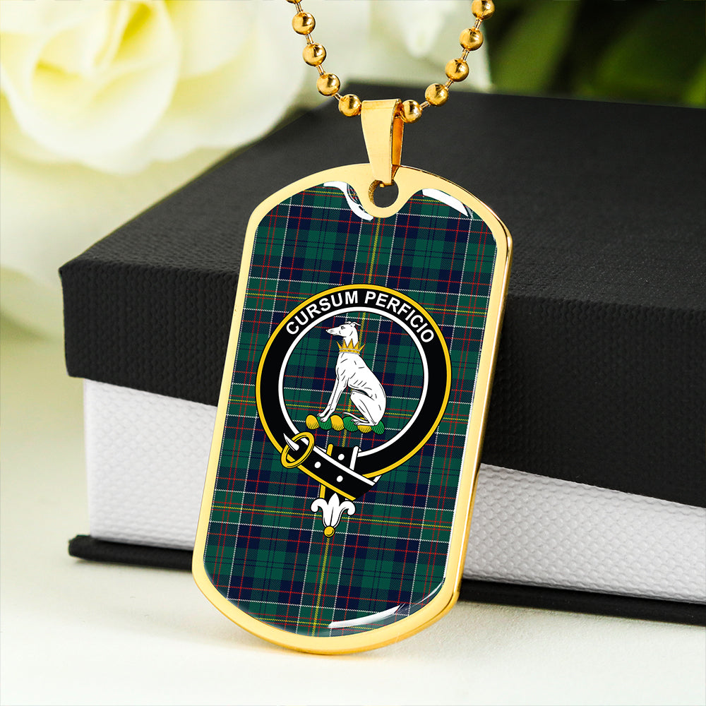 Hunter of Hunterston (Galbraith of Hunterston) Modern Clan Badge Classic Tartan Dog Tag Necklace