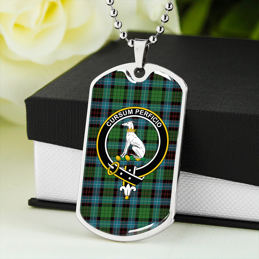 Hunter of Peebleshire Ancient Clan Badge Classic Tartan Dog Tag Necklace