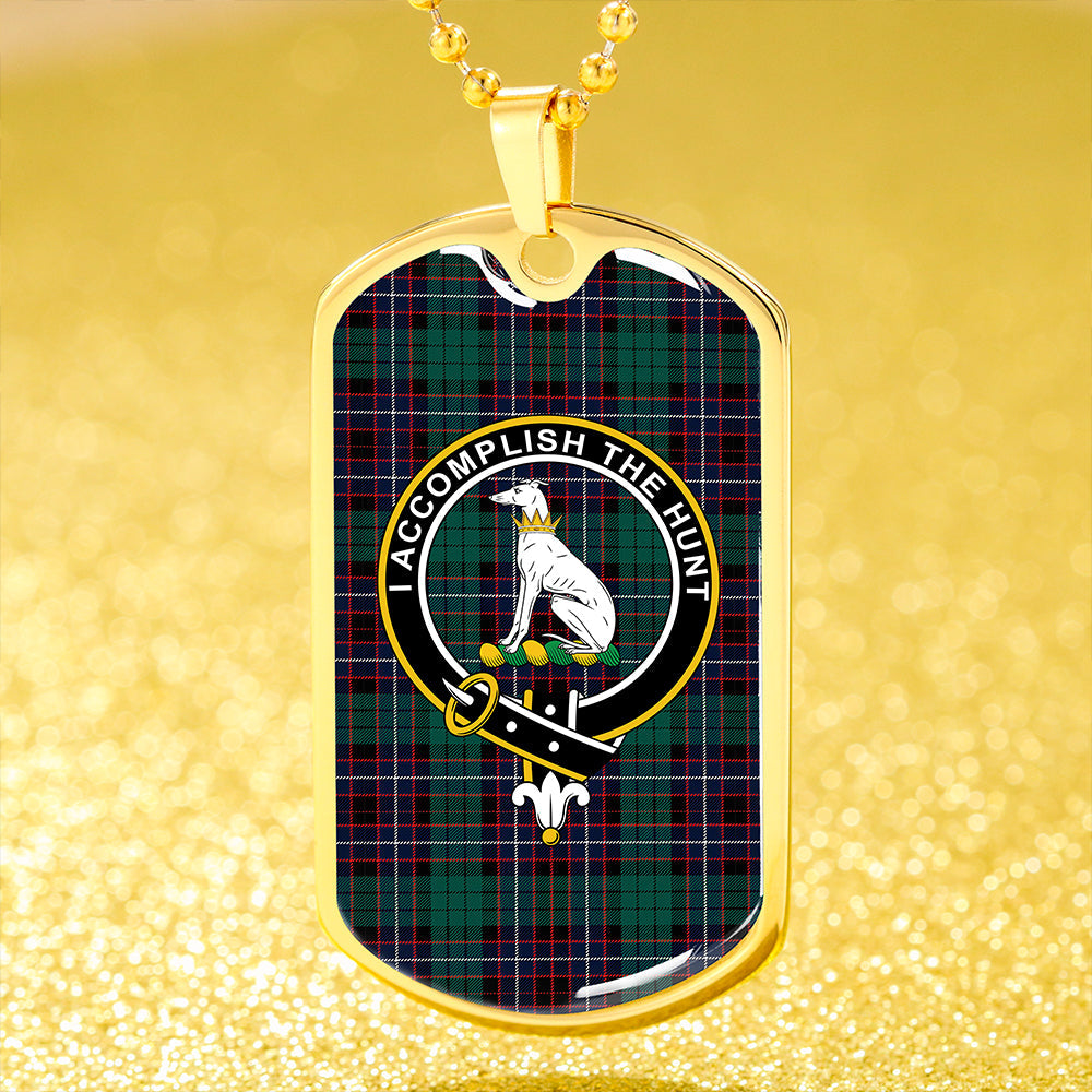 Hunter of Peebleshire (Michael of Peebleshire) Modern Clan Badge Classic Tartan Dog Tag Necklace
