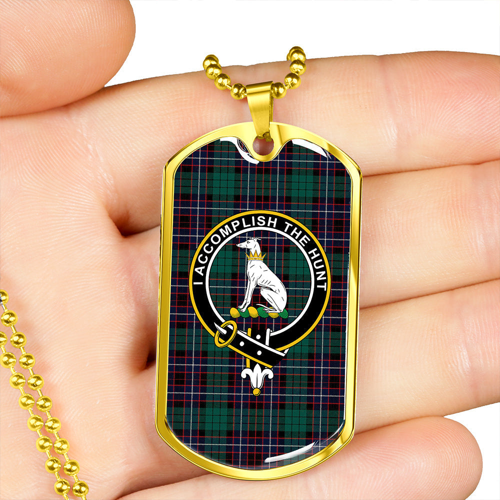 Hunter of Peebleshire (Michael of Peebleshire) Modern Clan Badge Classic Tartan Dog Tag Necklace