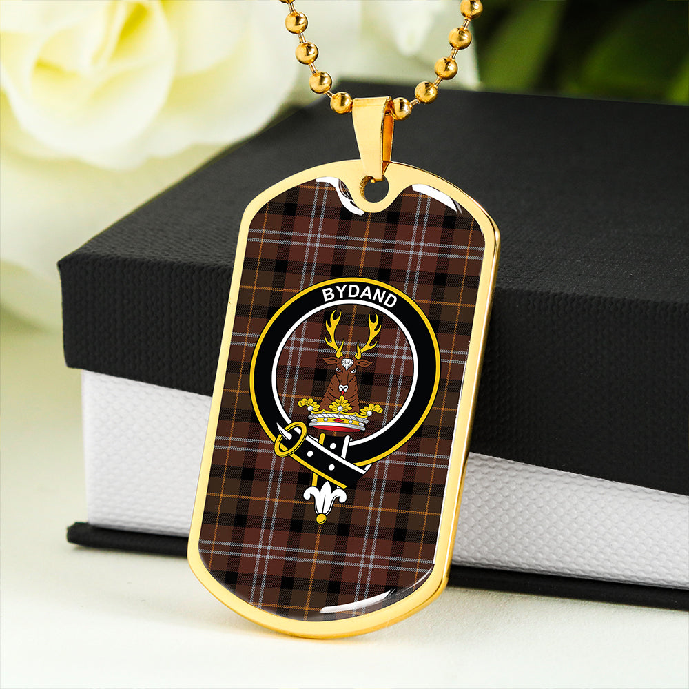 Huntly District #2 Modern Clan Badge Classic Tartan Dog Tag Necklace