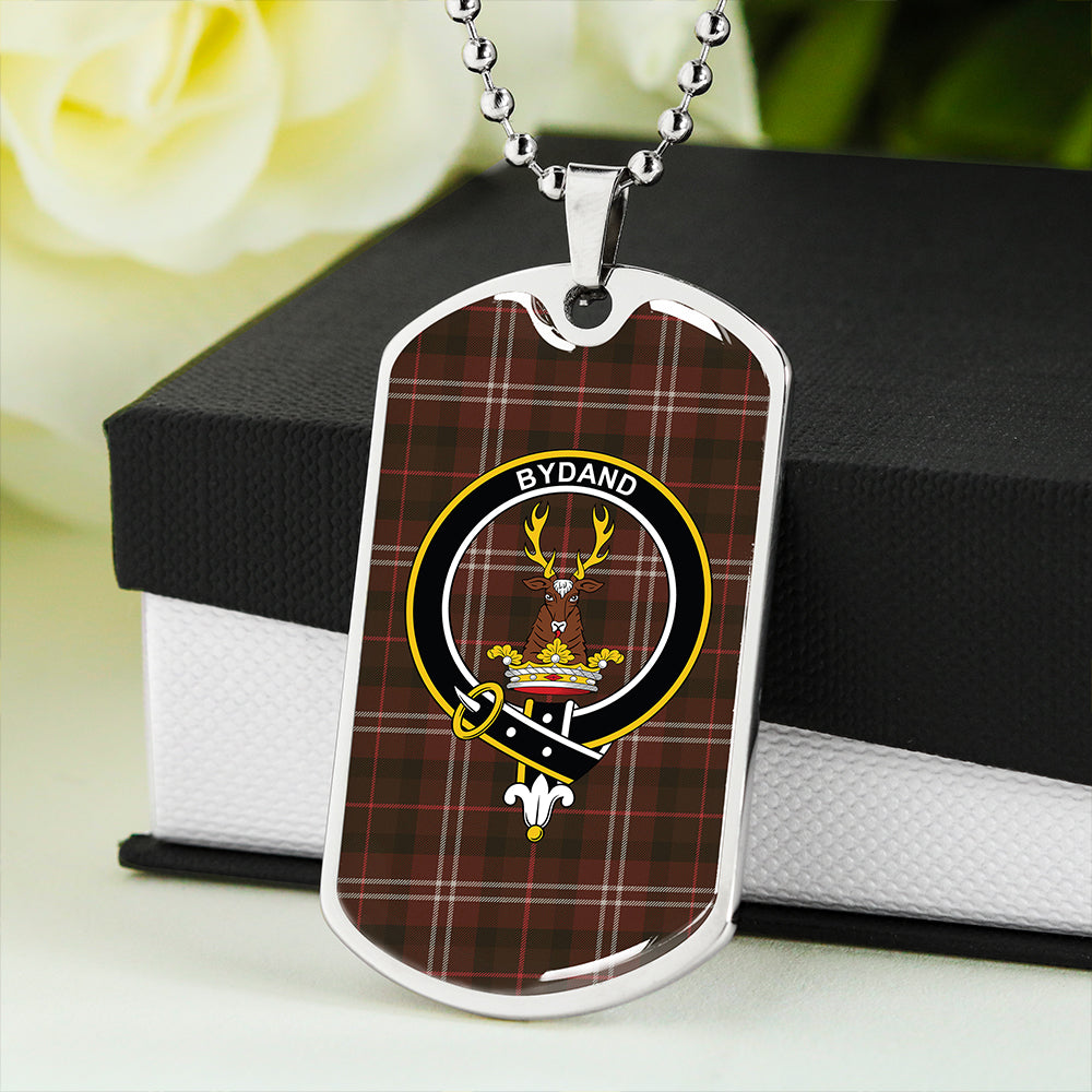 Huntly District #2 Weathered Clan Badge Classic Tartan Dog Tag Necklace