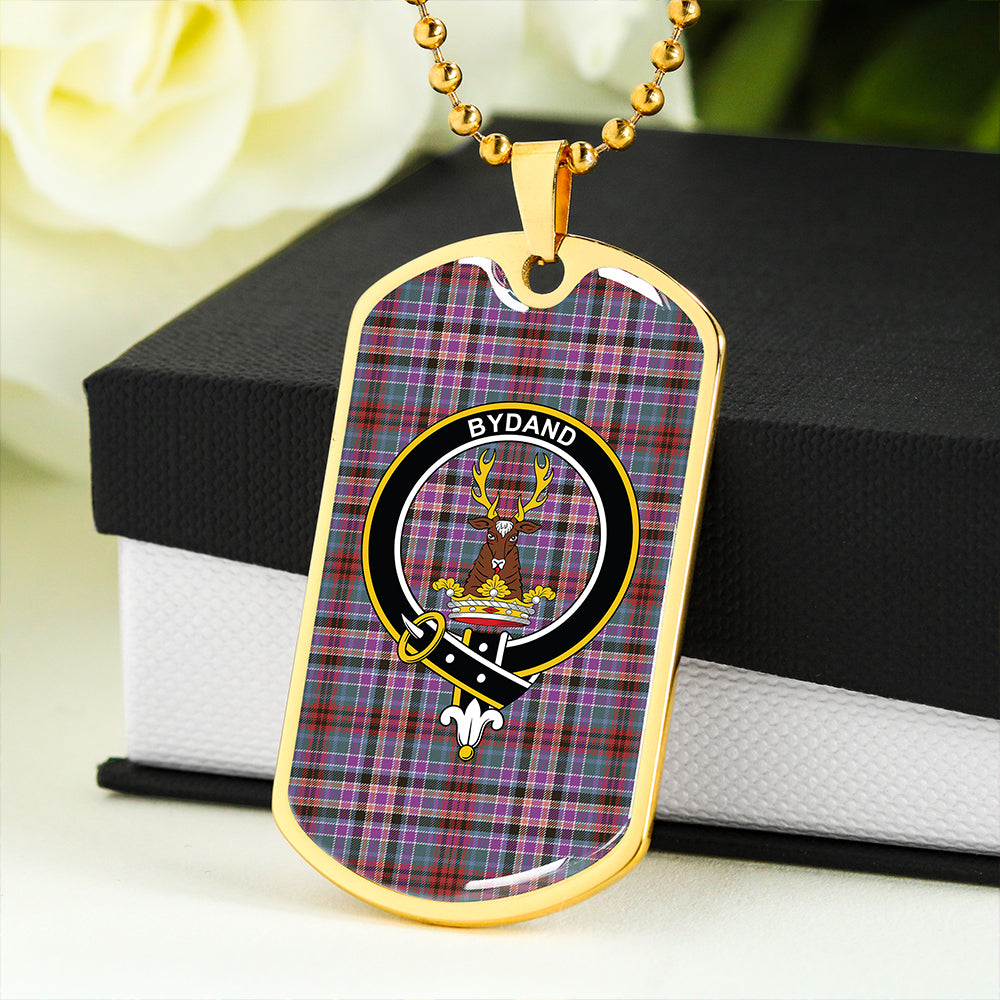 Huntly Old (Gordon Red (Telfer Dunbar)) Weathered Clan Badge Classic Tartan Dog Tag Necklace