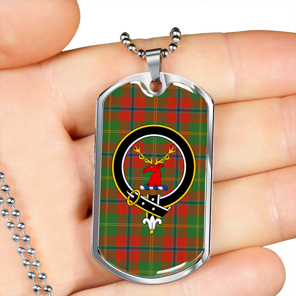 Hutcheson Ancient Clan Badge Classic Tartan Dog Tag Necklace