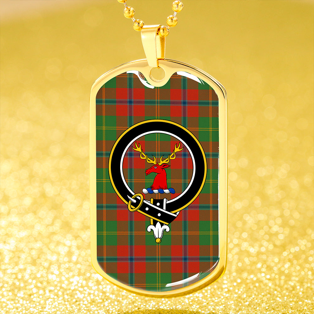 Hutcheson Ancient Clan Badge Classic Tartan Dog Tag Necklace