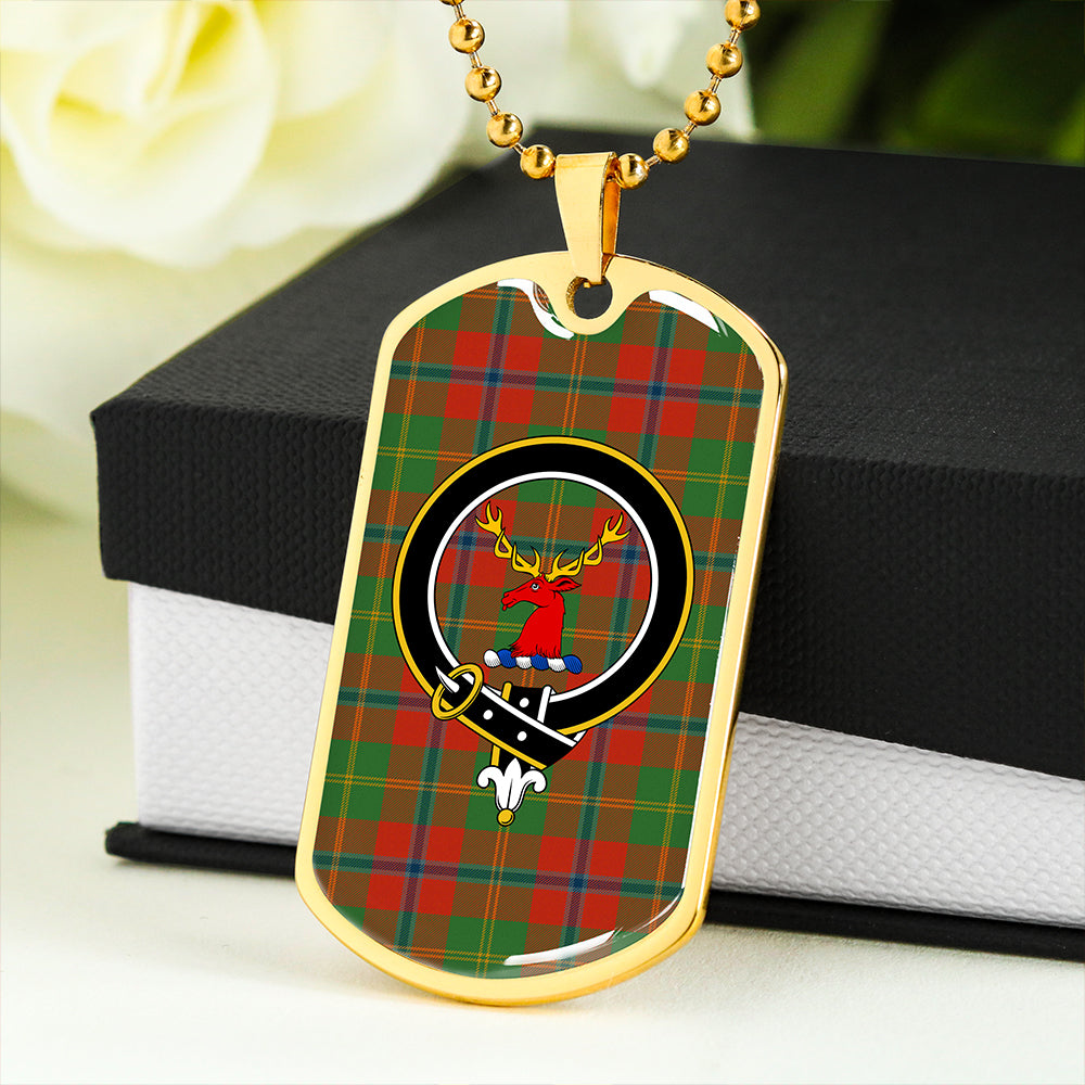 Hutcheson Ancient Clan Badge Classic Tartan Dog Tag Necklace