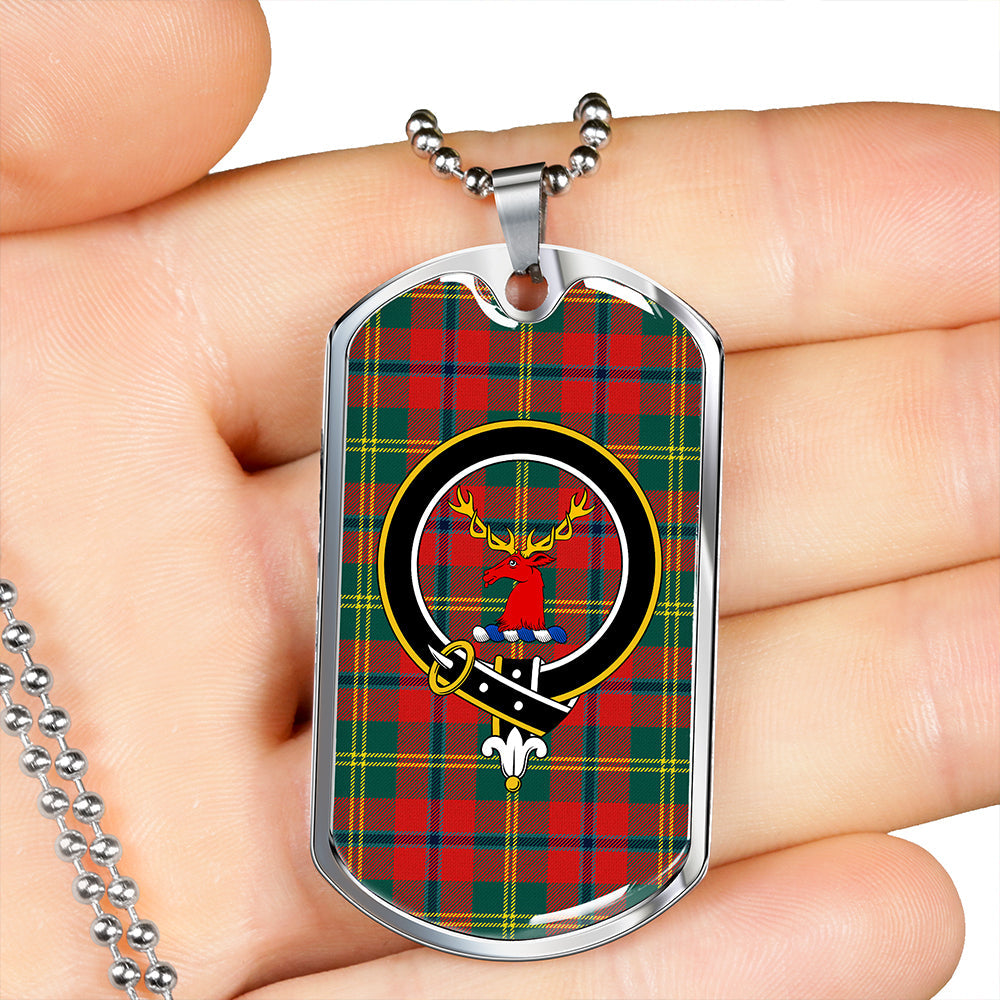 Hutcheson Modern Clan Badge Classic Tartan Dog Tag Necklace