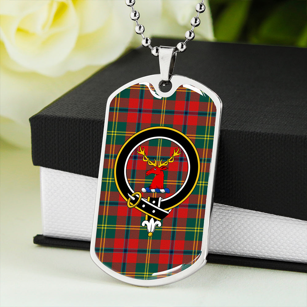 Hutcheson Modern Clan Badge Classic Tartan Dog Tag Necklace