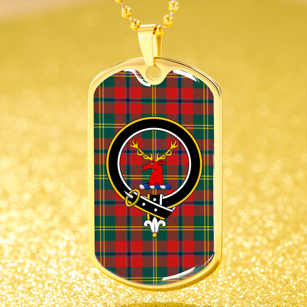 Hutcheson Modern Clan Badge Classic Tartan Dog Tag Necklace