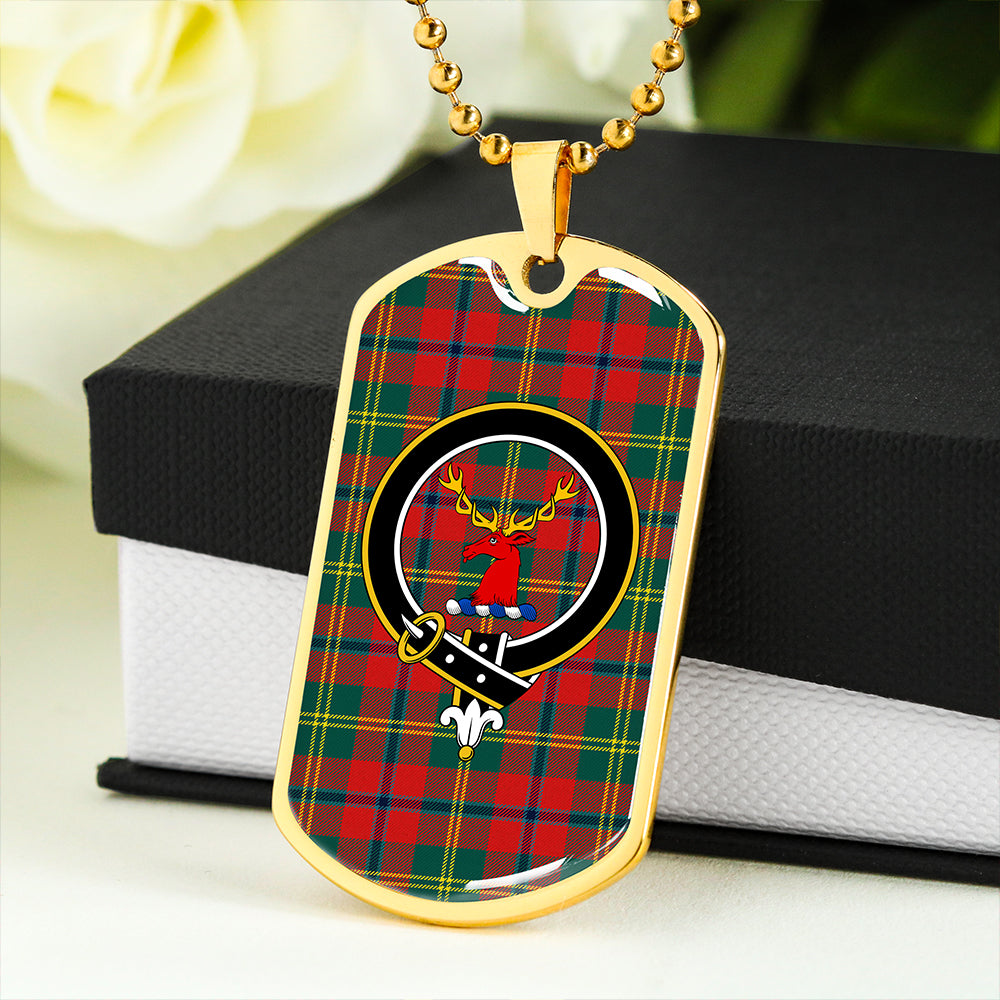 Hutcheson Modern Clan Badge Classic Tartan Dog Tag Necklace
