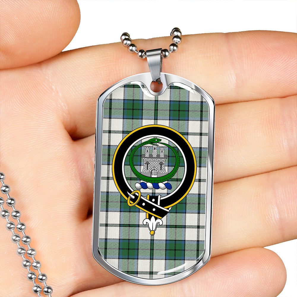 Innes Green Dress Modern Clan Badge Classic Tartan Dog Tag Necklace