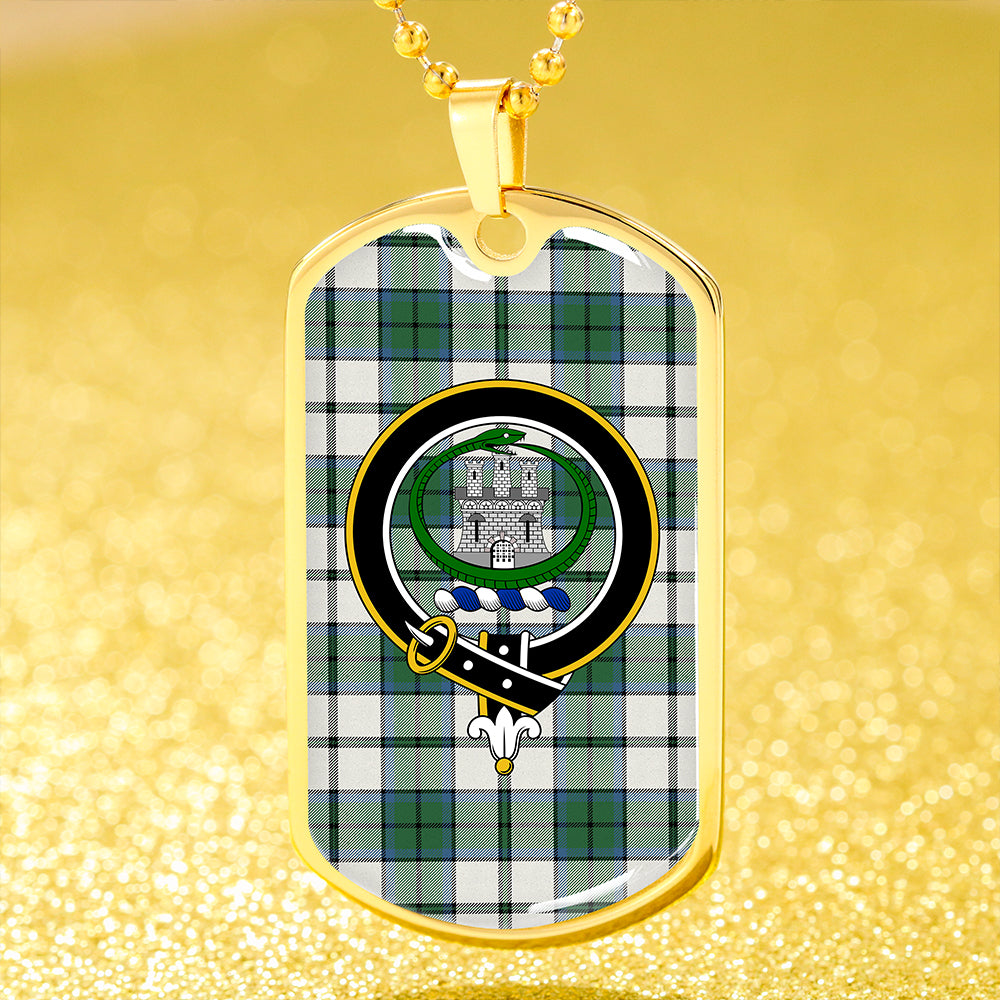 Innes Green Dress Modern Clan Badge Classic Tartan Dog Tag Necklace
