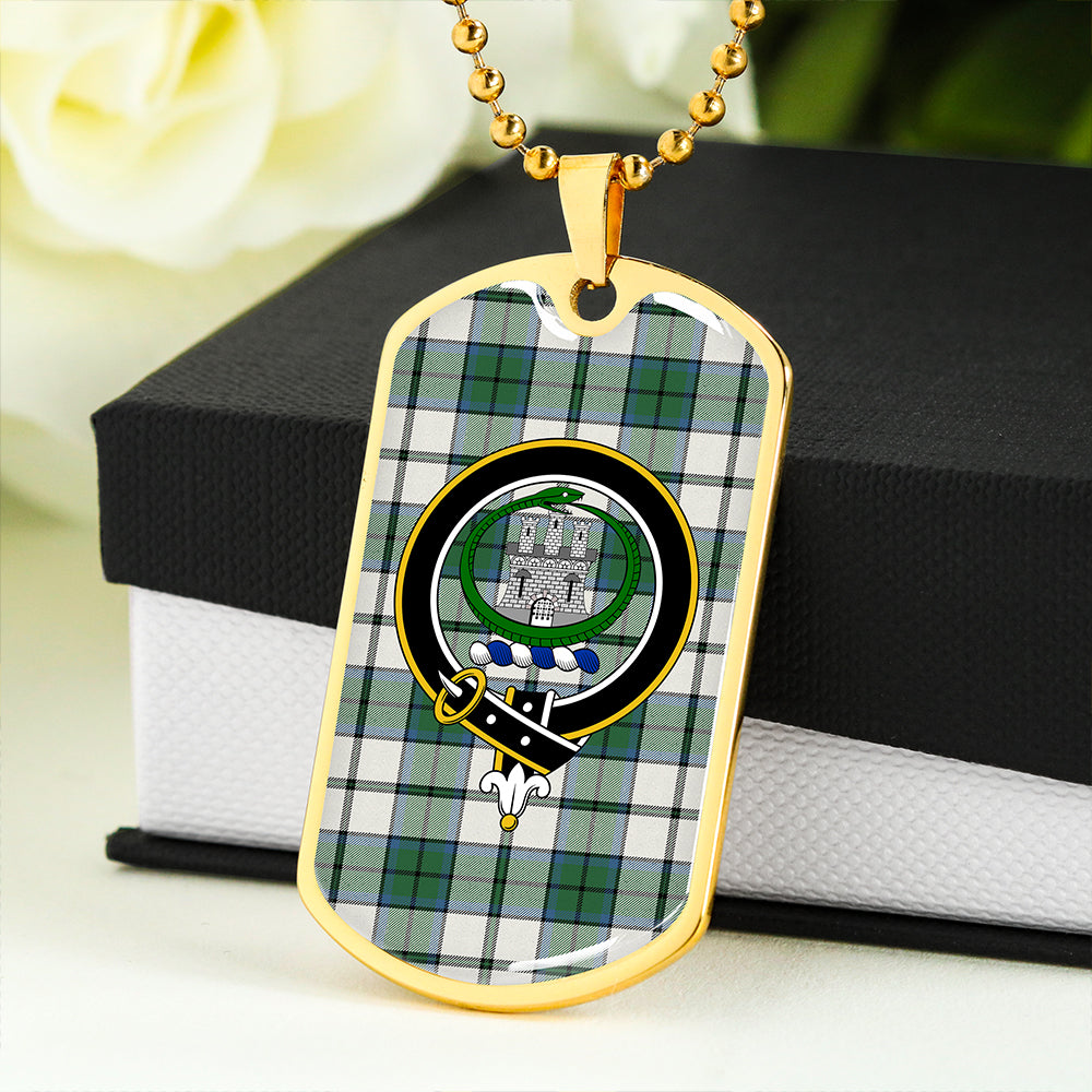 Innes Green Dress Modern Clan Badge Classic Tartan Dog Tag Necklace